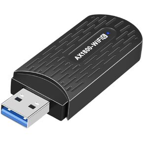 محول WiFi 6، محول شبكة USB WiFi 6، محول USB WiFi 6E، AX1800Mbps، USB3.0 ثنائي النطاق 2.4 جيجا هرتز/574 ميجا بت في الثانية و5 جيجا هرتز/1201 ميجا بت في الثانية عالي السرعة، يدعم Win 10/11 in Kuwait