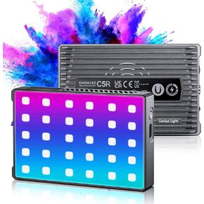 Godox RGB Video Light, C5R LED Camera Light 360° Full Color RGB Panel Video Light,2500K-8500K,CRI96 TLCT97 39 Fx Effects,Wireless Charging &Magnetic Attraction in Saudi Arabia