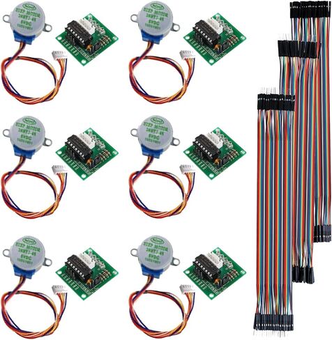 AEDIKO 6 Sets 28BYJ-48 ULN2003 5V Stepper Motor + ULN2003 Driver Board+120 Pin Cable in Saudi Arabia