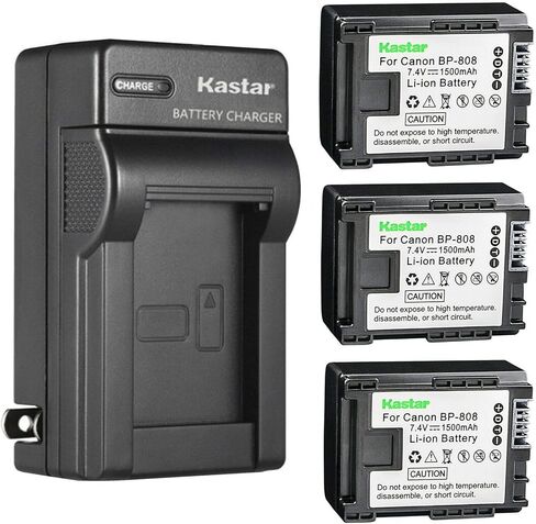 Kastar 1-Pack BP-808 BP808 Battery and AC Wall Charger Compatible with Canon FS10, FS11, FS20, FS21, FS22, FS31, FS40, FS100, FS200, FS300, FS400, HF G10, HF G20, VIXIA HF M30, VIXIA HF M31 Cameras in Saudi Arabia