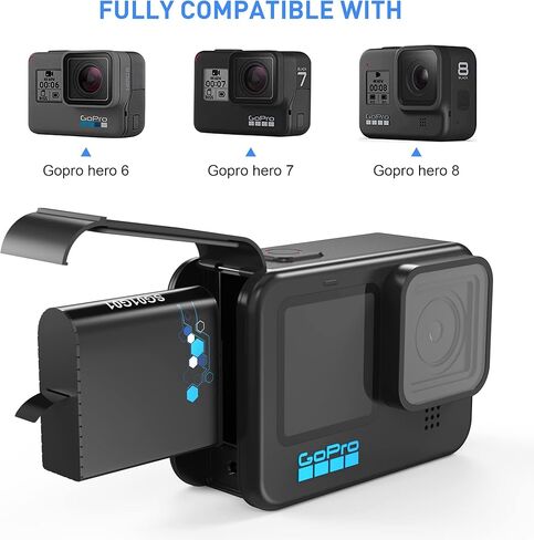 بطارية بديلة NOPWOK Hero 8 بقدرة 1800 مللي أمبير في الساعة لـ Gopro Hero 6/7/8 3 عبوات وشاحن تخزين (متوافق تمامًا مع Gopro Hero 8، Hero 7، Hero 6) in Kuwait
