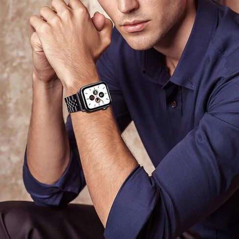 Wolait متوافق مع Apple Watch Ultra 2 Band 49mm 45mm 44mm 42mm، سوار ثقيل من الفولاذ المقاوم للصدأ مع مشبك قابل للطي على شكل فراشة لساعة iWatch Ultra Series 9/8/7/6/SE/ 5/4/3 للرجال، فضي/ذهبي in Kuwait