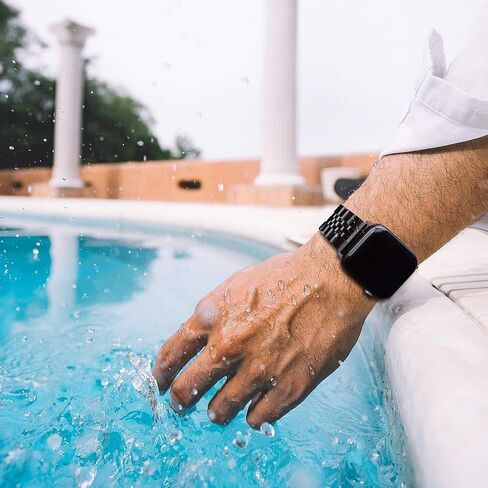 Wolait متوافق مع Apple Watch Ultra 2 Band 49mm 45mm 44mm 42mm، سوار ثقيل من الفولاذ المقاوم للصدأ مع مشبك قابل للطي على شكل فراشة لساعة iWatch Ultra Series 9/8/7/6/SE/ 5/4/3 للرجال، فضي/ذهبي in Kuwait
