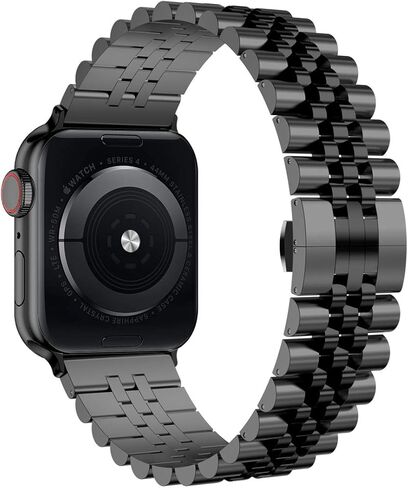 Wolait متوافق مع Apple Watch Ultra 2 Band 49mm 45mm 44mm 42mm، سوار ثقيل من الفولاذ المقاوم للصدأ مع مشبك قابل للطي على شكل فراشة لساعة iWatch Ultra Series 9/8/7/6/SE/ 5/4/3 للرجال، فضي/ذهبي in Kuwait