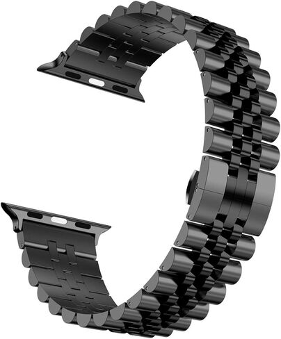Wolait متوافق مع Apple Watch Ultra 2 Band 49mm 45mm 44mm 42mm، سوار ثقيل من الفولاذ المقاوم للصدأ مع مشبك قابل للطي على شكل فراشة لساعة iWatch Ultra Series 9/8/7/6/SE/ 5/4/3 للرجال، فضي/ذهبي in Kuwait