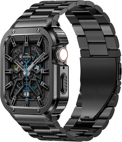 MioHHR Stainless Steel Band and Case Compatible with Apple Watch Band 45mm in Kuwait