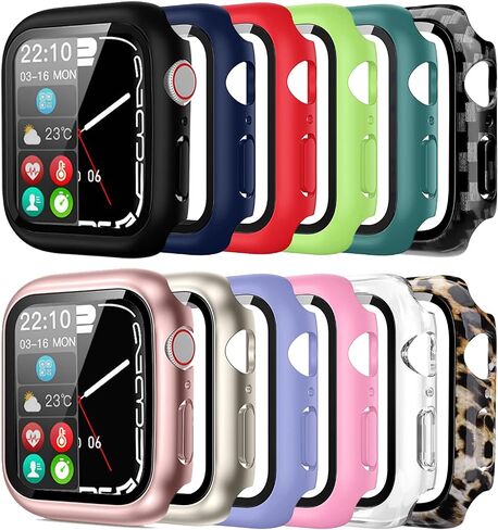 Pocoukate [9 Pack Case Compatible with 49mm Apple Watch Ultra & Ultra 2/3 with Tempered Glass Screen Protector Full Scratch-Resistant Protective Cover Bumper for Apple Watch 49 mm in Kuwait