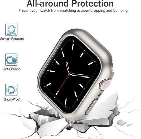 Pocoukate [9 Pack Case Compatible with 49mm Apple Watch Ultra & Ultra 2/3 with Tempered Glass Screen Protector Full Scratch-Resistant Protective Cover Bumper for Apple Watch 49 mm in Kuwait