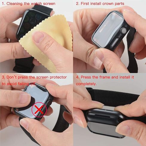 Pocoukate [9 Pack Case Compatible with 49mm Apple Watch Ultra & Ultra 2/3 with Tempered Glass Screen Protector Full Scratch-Resistant Protective Cover Bumper for Apple Watch 49 mm in Kuwait