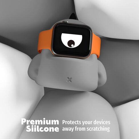 حامل شاحن ELETIUO متوافق مع Apple Watch Series Ultra2/Ultra/9/8/SE2/7/6/SE/5/4/3/2/1 (49 مم، 45 مم، 44 مم، 42 مم، 41 مم، 40 مم، 38 مم)، ديناصور قاعدة شحن iWatch، تدعم وضع منضدة الليل، أخضر نعناعي in Kuwait