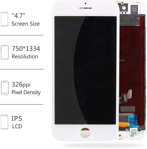 قطعة غيار شاشة A-MIND لهاتف iPhone 7 A1660 A1778 A1779 مقاس 4.7 بوصة LCD عرض مجموعة رقمية لشاشة تعمل باللمس ثلاثية الأبعاد مع مجموعة أدوات إصلاح لهاتف iPhone 7 LCD أبيض in Saudi Arabia