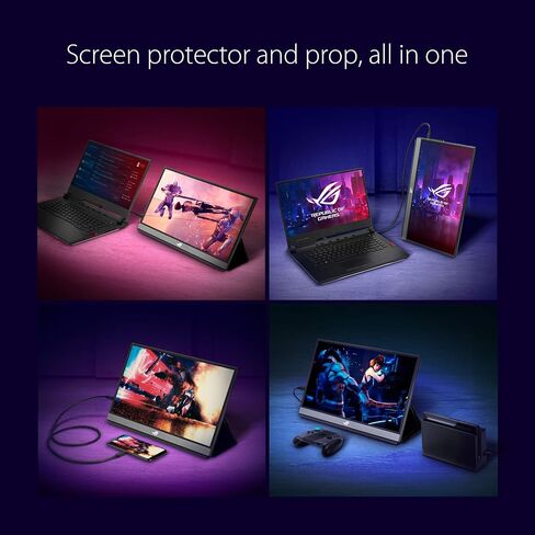 اسس شاشة العاب محمولة روج ستريكس 17.3 انش 1080P (XG17AHPE) - FHD IPS، 240Hz، 3 مللي ثانية، مزامنة تكيفية، حافظة ذكية، رفيعة للغاية، توصيل طاقة USB-C، مايكرو HDMI، للابتوب والكمبيوتر والجوال in Saudi Arabia