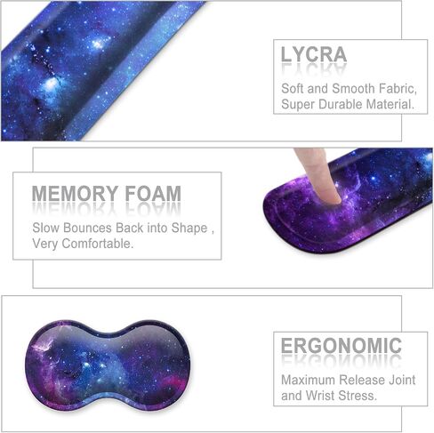 Keyboard Wrist Rest Support + Mouse Pad + Mouse Wrist Rest + Coaster, 4 PCS Set Ergonomic Memory Foam Mousepad with Durable Anti-Slip Rubber Base for Office, Home & Easy Typing Pain Relief, Moon Sun in Saudi Arabia