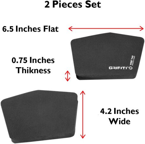 مجموعة وسادة المعصم GRIFITI Fat من Ergodox المكونة من قطعتين مقاس 6.5 بوصة × 4.2 بوصة × 0.75 بوصة، مساند معصم مرآة تدعم ملحقات مجموعات لوحة مفاتيح الكمبيوتر للألعاب - مسند اليد المريح للوحات المفاتيح، مسند راحة اليد (نايلون أسود) in Saudi Arabia