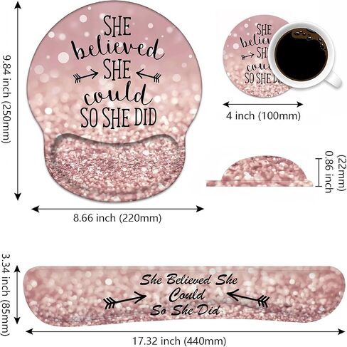 Keyboard Wrist Rest and Mouse Pad Wrist Support Set with Coasters, Non-Slip PU Base, Easy Typing and Relieve Wrist Pain, Perfect for Home Office Working Studying, Quotes Bible Verse Jeremiah 29:11 in Saudi Arabia
