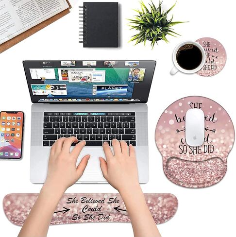 Keyboard Wrist Rest and Mouse Pad Wrist Support Set with Coasters, Non-Slip PU Base, Easy Typing and Relieve Wrist Pain, Perfect for Home Office Working Studying, Quotes Bible Verse Jeremiah 29:11 in Saudi Arabia