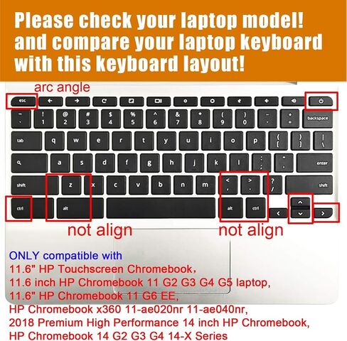 Keyboard Cover Skin for HP Chromebook 11 x360 11.6,G2/G3/G4/G5/G6 EE/G7 EE 11.6, 14-ca 14-ak14-X Series/HP Chromebook 14 G2 G3 G4 Keyboard Protector,Cute Cat in Kuwait