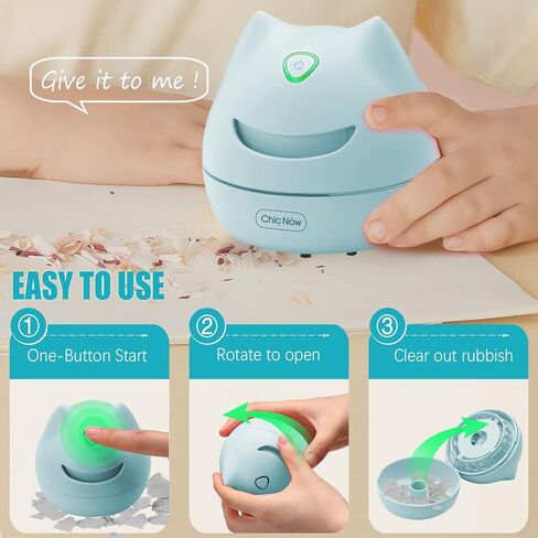 مكنسة كهربائية لسطح المكتب من Chic Now، مكنسة مكتبية صغيرة تعمل بشحن USB مع فرشاة تنظيف كهربائية، مكنسة كهربائية صغيرة محمولة للطاولة، الأفضل لتنظيف الفتات وبقايا الممحاة وما إلى ذلك in Saudi Arabia