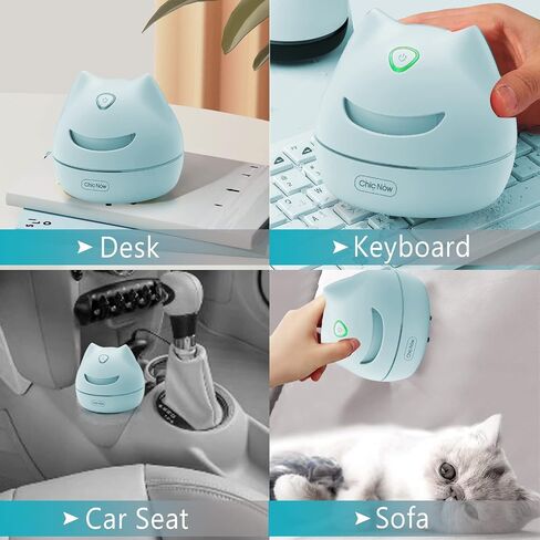 مكنسة كهربائية لسطح المكتب من Chic Now، مكنسة مكتبية صغيرة تعمل بشحن USB مع فرشاة تنظيف كهربائية، مكنسة كهربائية صغيرة محمولة للطاولة، الأفضل لتنظيف الفتات وبقايا الممحاة وما إلى ذلك in Saudi Arabia