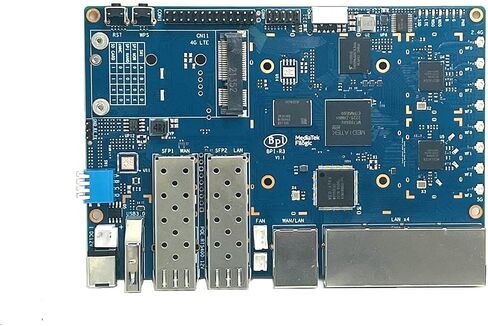 لوحة توجيه Banana Pi BPI-R3 Wi-Fi 6 مفتوحة المصدر لاسلكية مزدوجة النطاق OpenWRT مع MediaTek MT7986(Filogic 830)، تدعم 5X GbE و2X 2.5GbE SFP (Bundle3-BPI R3+هوائيات) in Kuwait