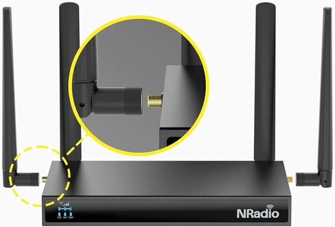 NRadio 4G LTE Cat 6 WiFi Router، Qualcomm Chipset AC1200 ثنائي النطاق غير مقفل 4G للمكتب والمتاجر والشبكة المنزلية، فتحة بطاقة SIM واحدة ونسخ احتياطي خلوي، هوائيات خلوية قابلة للفصل (C4800-456) in Kuwait