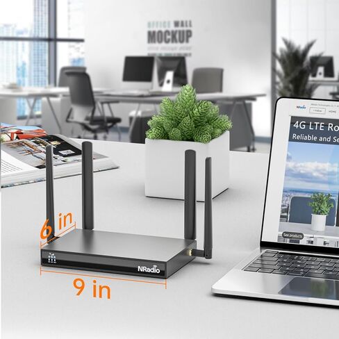 NRadio 4G LTE Cat 6 WiFi Router، Qualcomm Chipset AC1200 ثنائي النطاق غير مقفل 4G للمكتب والمتاجر والشبكة المنزلية، فتحة بطاقة SIM واحدة ونسخ احتياطي خلوي، هوائيات خلوية قابلة للفصل (C4800-456) in Kuwait