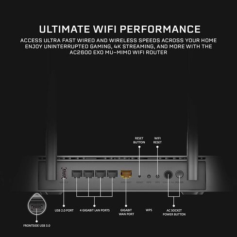 D-Link WiFi Router, AC2600 MU-MIMO Dual Band Gigabit 4K Streaming and Gaming with USB Ports, 4x4 Wireless Internet for Home (DIR-882-US), Black in Saudi Arabia