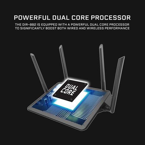 D-Link WiFi Router, AC2600 MU-MIMO Dual Band Gigabit 4K Streaming and Gaming with USB Ports, 4x4 Wireless Internet for Home (DIR-882-US), Black in Saudi Arabia