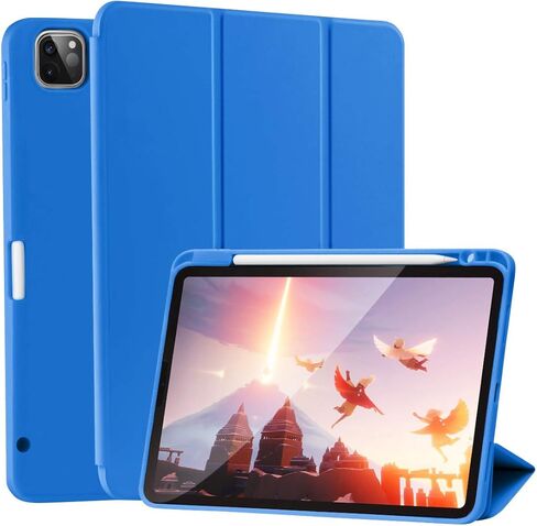 حافظة SIWENGDE لجهاز iPad Pro 11 بوصة الجيل الرابع/الثالث/الثاني 2022/2021/2020 مع حامل قلم رصاص [يدعم شحن قلم iPad الثاني] غطاء حماية ذكي رفيع ثلاثي الطي، استيقاظ/غفو تلقائي (أزرق فاتح) in Kuwait