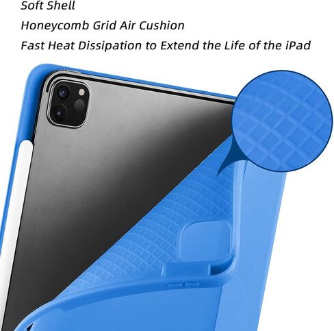حافظة SIWENGDE لجهاز iPad Pro 11 بوصة الجيل الرابع/الثالث/الثاني 2022/2021/2020 مع حامل قلم رصاص [يدعم شحن قلم iPad الثاني] غطاء حماية ذكي رفيع ثلاثي الطي، استيقاظ/غفو تلقائي (أزرق فاتح) in Kuwait