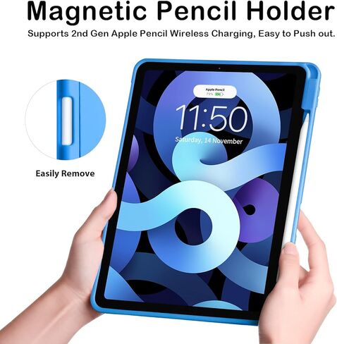 حافظة SIWENGDE لجهاز iPad Pro 11 بوصة الجيل الرابع/الثالث/الثاني 2022/2021/2020 مع حامل قلم رصاص [يدعم شحن قلم iPad الثاني] غطاء حماية ذكي رفيع ثلاثي الطي، استيقاظ/غفو تلقائي (أزرق فاتح) in Kuwait
