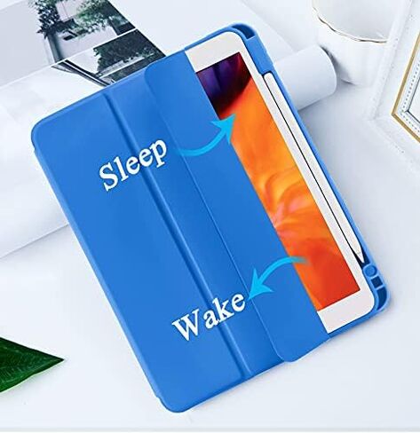 حافظة SIWENGDE لجهاز iPad Pro 11 بوصة الجيل الرابع/الثالث/الثاني 2022/2021/2020 مع حامل قلم رصاص [يدعم شحن قلم iPad الثاني] غطاء حماية ذكي رفيع ثلاثي الطي، استيقاظ/غفو تلقائي (أزرق فاتح) in Kuwait