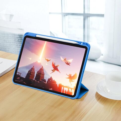 حافظة SIWENGDE لجهاز iPad Pro 11 بوصة الجيل الرابع/الثالث/الثاني 2022/2021/2020 مع حامل قلم رصاص [يدعم شحن قلم iPad الثاني] غطاء حماية ذكي رفيع ثلاثي الطي، استيقاظ/غفو تلقائي (أزرق فاتح) in Kuwait