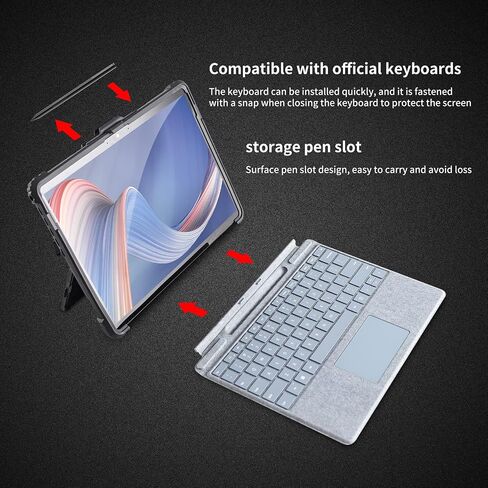 AOAO for Microsoft Surface Pro 7/6/5/4 Case with Shoulder Strap, Hand Strap, Stylus Pen Holder, Rugged, Shock-Absorbing and Drop-Resistant(12.3inch) in Kuwait