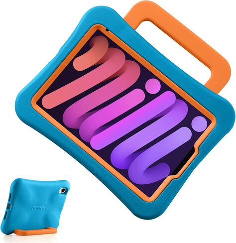 حافظة LeiJue للأطفال لجهاز iPad Mini 6 2021، خفيفة الوزن وشديدة التحمل/مضادة للصدمات/مضادة للسقوط مع مقبض/مسند، غطاء حماية صديق للأطفال لجهاز iPad Mini 6th Gen 8.3 بوصة (وردي) in Kuwait
