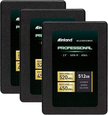 INLAND Professional 3 Pack 128GB SSD SATA III 6GB/s 2.5 "TLC 3D NAND محرك الحالة الصلبة الداخلي (3x128GB) in Saudi Arabia