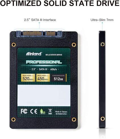 INLAND Professional 3 Pack 128GB SSD SATA III 6GB/s 2.5 "TLC 3D NAND محرك الحالة الصلبة الداخلي (3x128GB) in Saudi Arabia