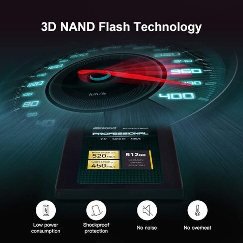 INLAND Professional 3 Pack 128GB SSD SATA III 6GB/s 2.5 "TLC 3D NAND محرك الحالة الصلبة الداخلي (3x128GB) in Saudi Arabia