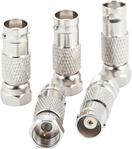 BNC to F Type Adapter, 2-Pack F Male to BNC Female Adapter Coax Connector for Radio Antenna, Video Applications, Security Camera, FM Radio, GPS, Satellite Devices, CCTV Cameras, Coaxial Coax RG6, RG59 in Kuwait