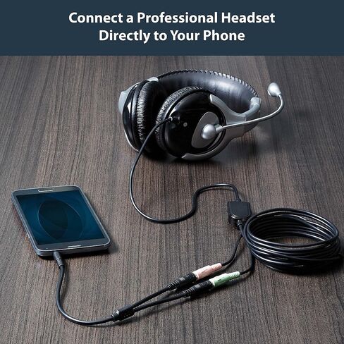 StarTech.com Headset Adapter, Microphone and Headphone Splitter - 3.5mm Male Aux to 3.5mm Female Audio & Mic Combo Jack Y Cable for Laptop / PC (MUYHSMFF) Black in Kuwait