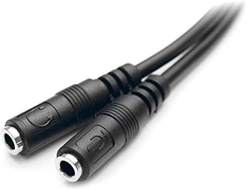 StarTech.com Headset Adapter, Microphone and Headphone Splitter - 3.5mm Male Aux to 3.5mm Female Audio & Mic Combo Jack Y Cable for Laptop / PC (MUYHSMFF) Black in Kuwait