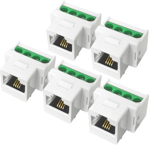 NECABLES 2Pack RJ11 Screw Jack CAT3 Telephone Keystone Jack | With Screw Terminal on Breakout Board 4 Screws to RJ11 6P4C Female White in Kuwait