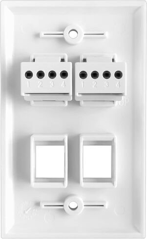 NECABLES 2Pack RJ11 Screw Jack CAT3 Telephone Keystone Jack | With Screw Terminal on Breakout Board 4 Screws to RJ11 6P4C Female White in Kuwait