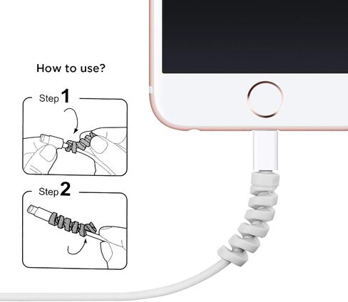 Jetec 24 Pieces Charger Cable Saver, Silicone Flexible Cable Wire Protector, Mouse Cable Protector, Suit for All Cellphone Data Lines (Black) in Saudi Arabia