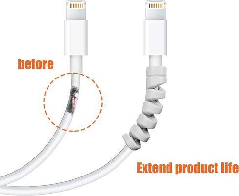 Jetec 24 Pieces Charger Cable Saver, Silicone Flexible Cable Wire Protector, Mouse Cable Protector, Suit for All Cellphone Data Lines (Black) in Saudi Arabia
