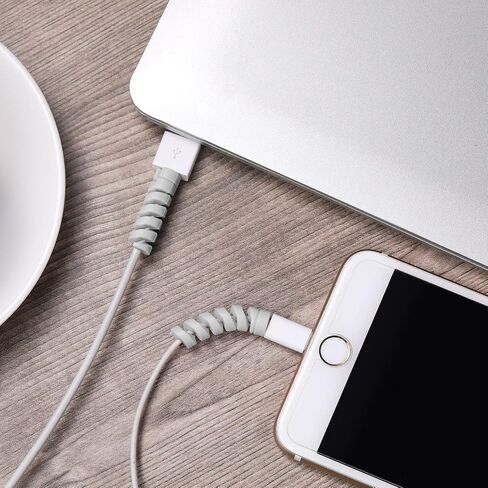 Jetec 24 Pieces Charger Cable Saver, Silicone Flexible Cable Wire Protector, Mouse Cable Protector, Suit for All Cellphone Data Lines (Black) in Saudi Arabia