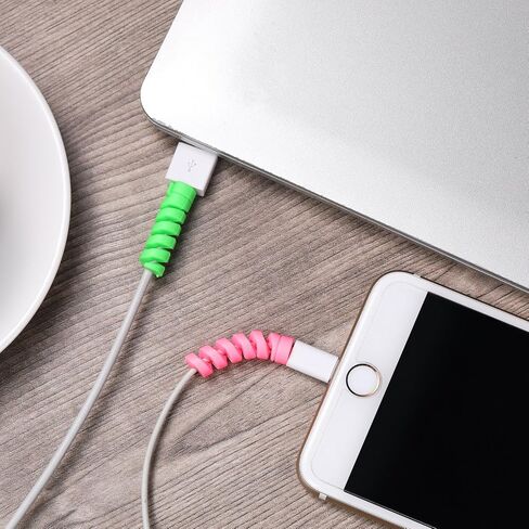 Jetec 24 Pieces Charger Cable Saver, Silicone Flexible Cable Wire Protector, Mouse Cable Protector, Suit for All Cellphone Data Lines (Black) in Saudi Arabia