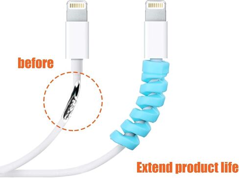 Jetec 24 Pieces Charger Cable Saver, Silicone Flexible Cable Wire Protector, Mouse Cable Protector, Suit for All Cellphone Data Lines (Black) in Saudi Arabia