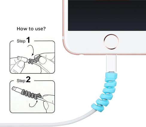 Jetec 24 Pieces Charger Cable Saver, Silicone Flexible Cable Wire Protector, Mouse Cable Protector, Suit for All Cellphone Data Lines (Black) in Saudi Arabia