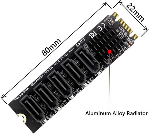 Mini PCI-E PCI Express to SATA 3.0 Four Ports Adapter Converter 6Gbps Hard Drive Extension Card for SSD in Kuwait